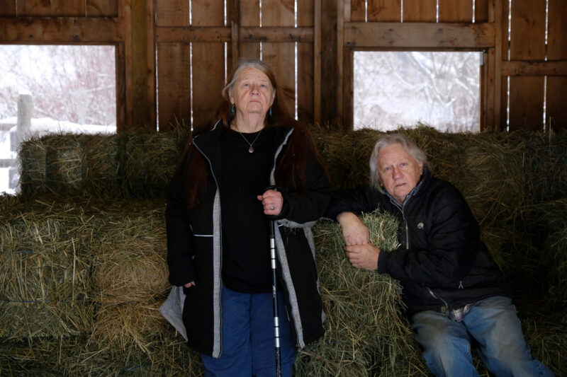 Dian and Danie in their hay barn.